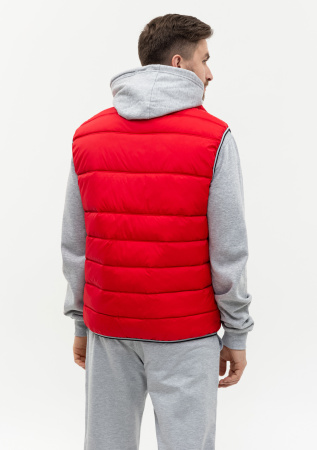 Красный однотонный утепленный жилет арт. 82 с контрастным кантом, 100% нейлон, оптом | Мерч, униформа и текстиль для бизнеса photo-5