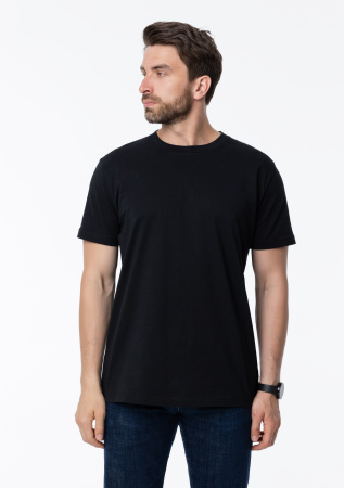 Чёрная футболка арт. 51 прямого кроя из 100% хлопка, 150 гр/м2, оптом | Мерч, униформа и текстиль для бизнеса photo-7