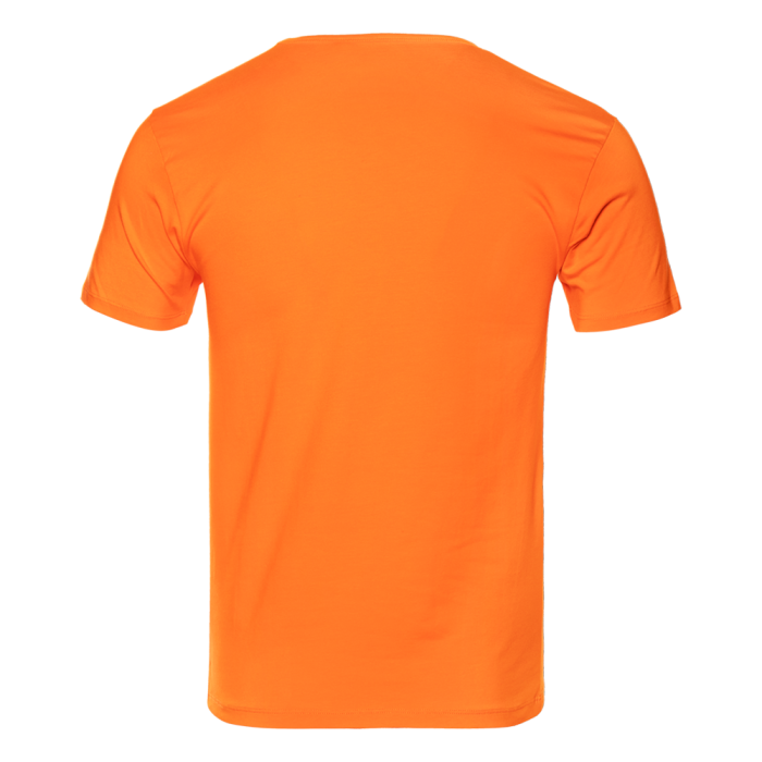 Оранжевая футболка арт. 37 облегающего силуэта, 92% хлопок, 8% эластан, 180 гр/м2, оптом | Мерч, униформа и текстиль для бизнеса  фото-1