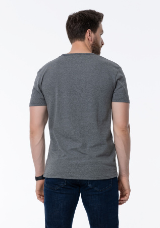 Темно-серая футболка арт. 37 облегающего силуэта, 92% хлопок, 8% эластан, 180 гр/м2, оптом | Мерч, униформа и текстиль для бизнеса  photo-5