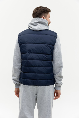 Темно-синий однотонный утепленный жилет арт. 82, 100% нейлон, оптом | Мерч, униформа и текстиль для бизнеса photo-3