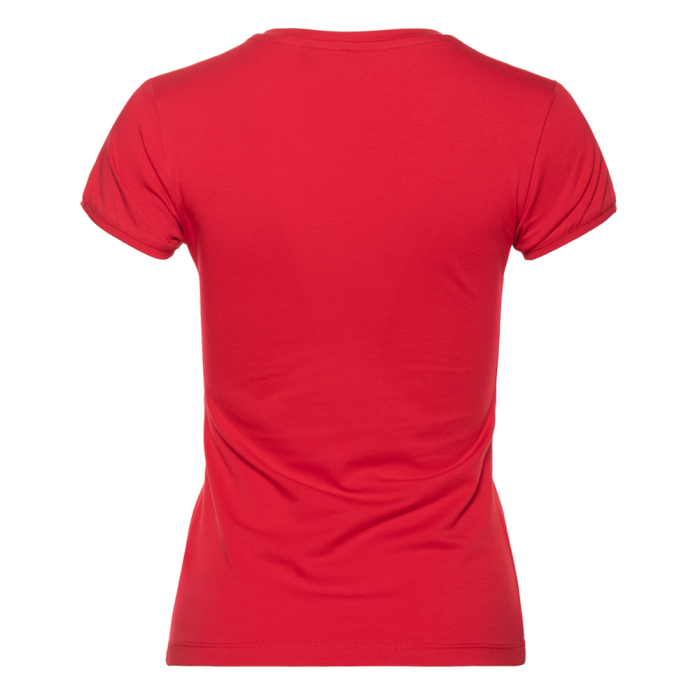 Женская красная футболка арт. 07U приталенного силуэта, 92% хлопок и 8% эластан, 180 гр/м2, оптом | Мерч, униформа и текстиль для бизнеса  фото-1
