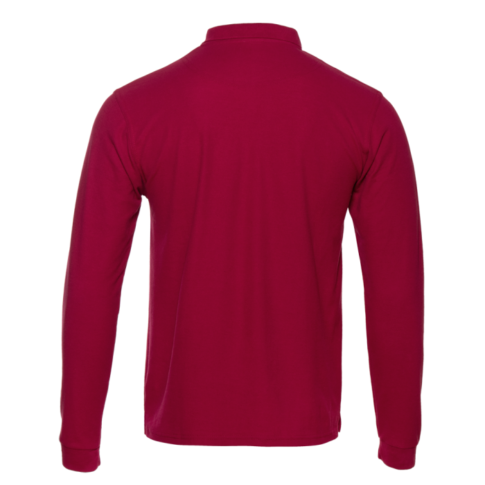 Бордовая рубашка поло с длинным рукавом арт. 04S, 65% хлопок, 35% полиэстер, 185 гр/м2, оптом | Мерч, униформа и текстиль для бизнеса  фото-1