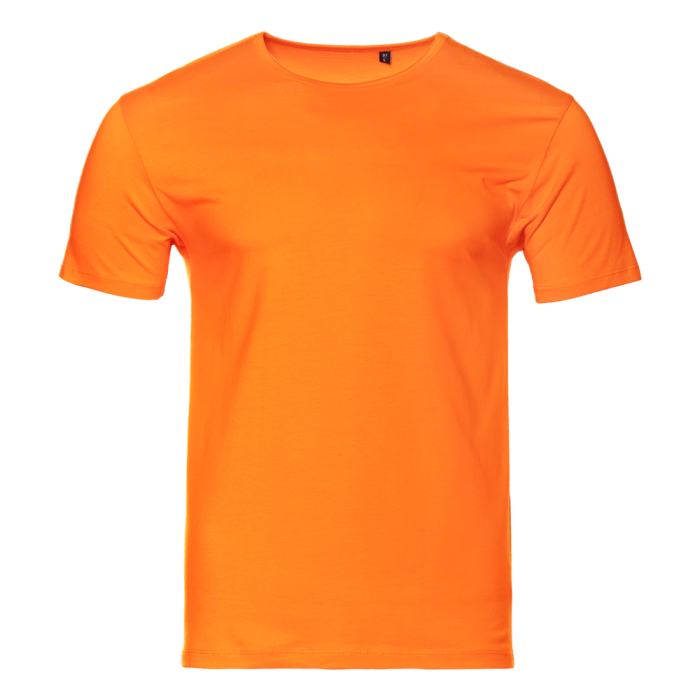 Оранжевая футболка арт. 37 облегающего силуэта, 92% хлопок, 8% эластан, 180 гр/м2, оптом | Мерч, униформа и текстиль для бизнеса  фото-0