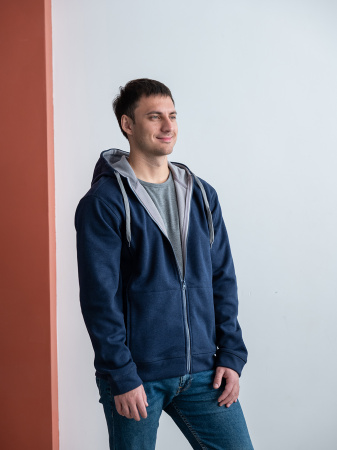 Толстовка мужская STAN с капюшоном на молнии сэндвич 320, 18, Бордовый меланж (166) | Мерч, униформа и текстиль для бизнеса photo-3