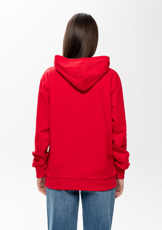Красное худи арт. 23 с контрастным капюшоном, футер без начеса 100% хлопок, 260 гр/м2 | Мерч, униформа и текстиль для бизнеса photo-6