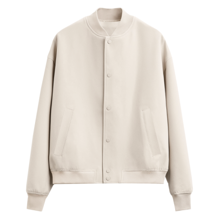 Молочный однотонный бомбер арт. 70, футер 3-нитка (70% хлопок, 30% эластан), оптом | Мерч, униформа и текстиль для бизнеса photo-0