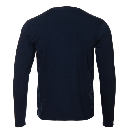 Темно-синяя футболка с длинными рукавами арт. 35 прямого кроя, из 100% хлопка, 140 гр/м2, оптом | Мерч, униформа и текстиль для бизнеса photo-2