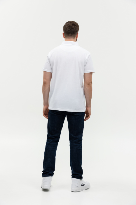 Белая рубашка поло арт. 04, 65% хлопок, 35% полиэстер, 185 гр/м2, оптом | Мерч, униформа и текстиль для бизнеса  фото-4