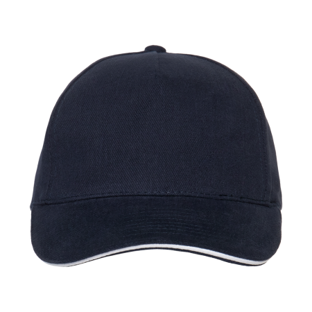 Темно-синяя бейсболка с кантом арт. 11K, 5 клиньев, 100% хлопок, 280 гр/м2, оптом | Мерч, униформа и текстиль для бизнеса  photo-3