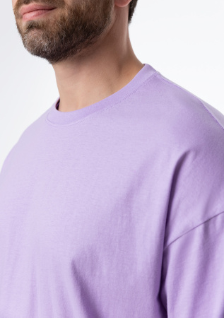 Лавандовая футболка арт. 39 оверсайз кроя, из 100% хлопка, 140 гр/м2, оптом | Мерч, униформа и текстиль для бизнеса   photo-8