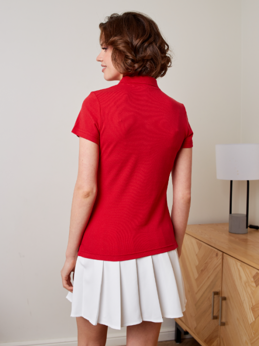 Женская голубая рубашка поло арт. 104W приталенного кроя, 65% хлопок, 35% полиэстер, 185 гр/м2, оптом | Мерч, униформа и текстиль для бизнеса  фото-4