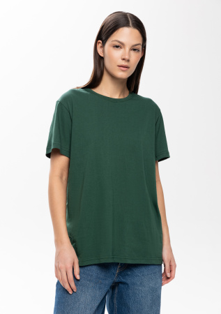 Тёмно-зелёная футболка арт. 02 прямого кроя из 100% хлопка, 160 гр/м2, оптом | Мерч, униформа и текстиль для бизнеса  photo-7