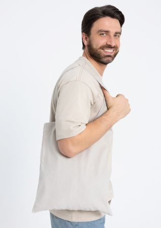 Песочно бежевая футболка арт. 56 оверсайз кроя из 100% хлопка, 240 гр/м2, оптом | Мерч, униформа и текстиль для бизнеса  photo-5