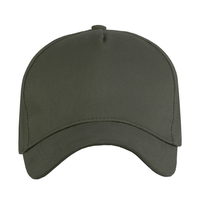 Бейсболка цвета Оливковый хаки арт. 112, 5 клиньев, 100% хлопок, 260 гр/м2 – оптом фото-1