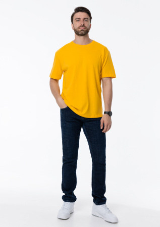 Желтая футболка арт. 02 прямого кроя из 100% хлопка, 160 гр/м2, оптом | Мерч, униформа и текстиль для бизнеса  photo-8