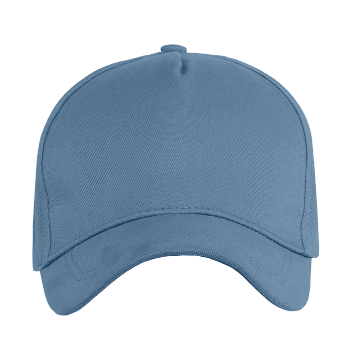 Голубая бейсболка арт. 12, 5 клиньев из 100% хлопка, 260 гр/м2, оптом | Мерч, униформа и текстиль для бизнеса  фото-2