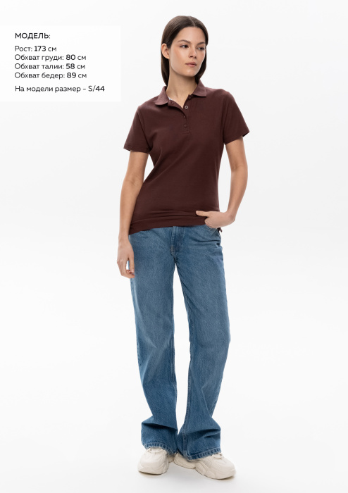 Рубашка поло женская STAN хлопок/полиэстер 185, 04WL, Т-шоколадный (107) | Мерч, униформа и текстиль для бизнеса фото-3