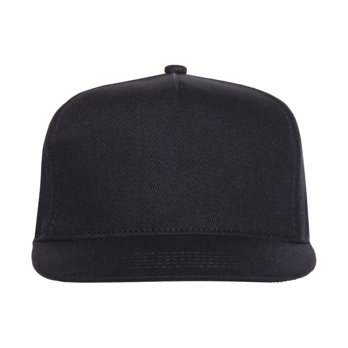 Бейсболка прямой козырёк STAN 5 клиньев хлопок 280, 018, Чёрный (20) фото-2