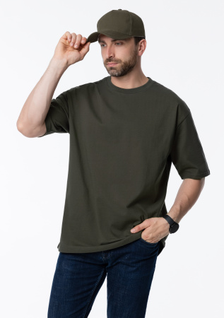 Футболка оливковый хаки арт. 56 оверсайз кроя из 100% хлопка, 240 гр/м2, оптом | Мерч, униформа и текстиль для бизнеса  photo-6