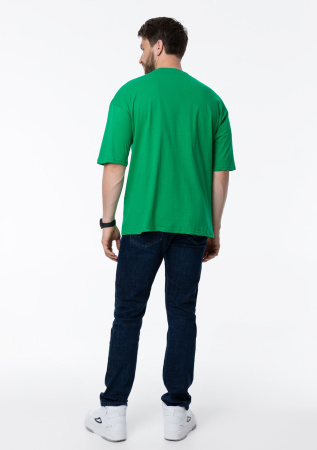 Зелёная футболка арт. 39 оверсайз кроя, из 100% хлопка, 140 гр/м2, оптом | Мерч, униформа и текстиль для бизнеса   photo-8