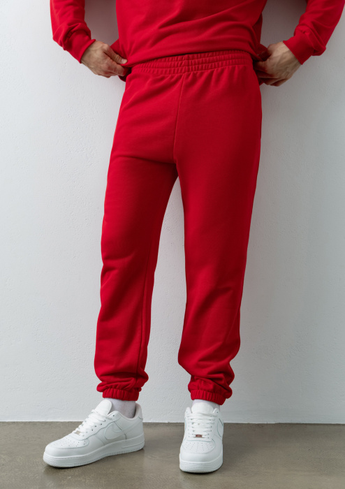Красные однотонные брюки арт. 97, 80% хлопок, 20% полиэстер, оптом | Мерч, униформа и текстиль для бизнеса фото-3
