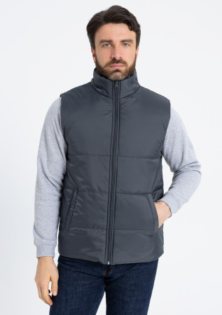 Графитовый однотонный утепленный жилет арт. 84, 100% нейлон, оптом | Мерч, униформа и текстиль для бизнеса photo-5