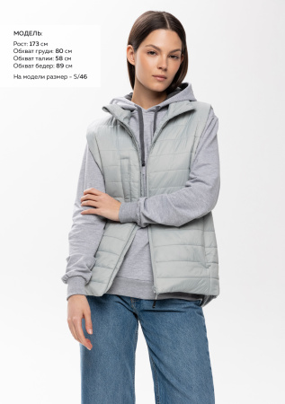 Светло-серый ультралёгкий жилет арт. 87, 100% нейлон, оптом | Мерч, униформа и текстиль для бизнеса photo-3