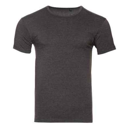 Тёмно-серая футболка арт. 37 облегающего силуэта, состав 92% хлопок 8% эластан, 180 гр/м2, оптом | Мерч, униформа и текстиль для бизнеса   photo-0