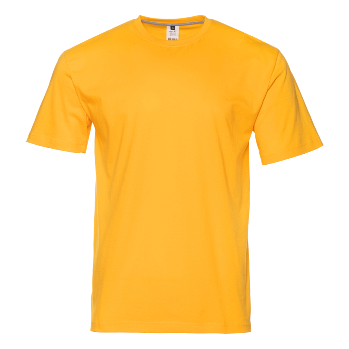 Желтая футболка арт. 02 прямого кроя из 100% хлопка, 160 гр/м2, оптом | Мерч, униформа и текстиль для бизнеса  фото-0