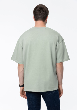 Светло-зеленая футболка арт. 40 оверсайз кроя, состав 65% хлопок 35% полиэстер, 260 гр/м2, оптом| Мерч, униформа и текстиль для бизнеса photo-6