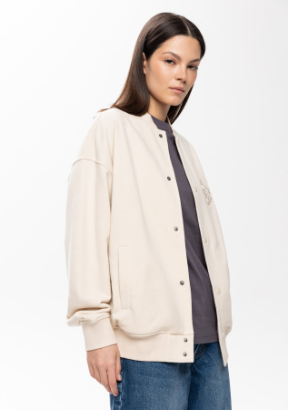 Молочный однотонный бомбер арт. 70, футер 3-нитка (70% хлопок, 30% эластан), оптом | Мерч, униформа и текстиль для бизнеса photo-8