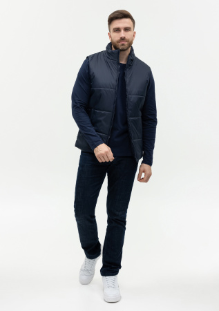 Темно-синий однотонный утепленный жилет арт. 84, 100% нейлон, оптом | Мерч, униформа и текстиль для бизнеса photo-2