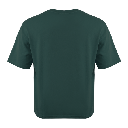 Темно-зеленая футболка арт. 40 оверсайз кроя, состав 65% хлопок 35% полиэстер, 260 гр/м2, оптом| Мерч, униформа и текстиль для бизнеса photo-3