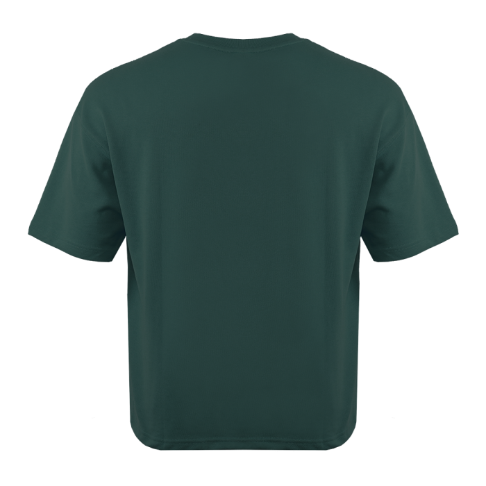 Темно-зеленая футболка арт. 40 оверсайз кроя, состав 65% хлопок 35% полиэстер, 260 гр/м2, оптом| Мерч, униформа и текстиль для бизнеса фото-3