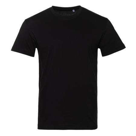 Чёрная футболка арт. 51 прямого кроя из 100% хлопка, 150 гр/м2, оптом | Мерч, униформа и текстиль для бизнеса photo-0