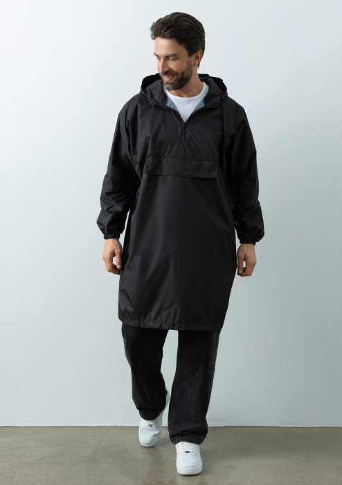 Черный однотонный дождевик пончо арт. 61, 100% полиэстер с водоотталкивающей пропиткой, оптом | Мерч, униформа и текстиль для бизнеса фото-3
