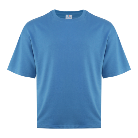 Голубая футболка арт. 40 оверсайз кроя, состав 65% хлопок 35% полиэстер, 260 гр/м2, оптом| Мерч, униформа и текстиль для бизнеса  photo-0