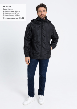Черная однотонная утепленная ветровка арт. 60, 100% полиэстер, Dewspo 210T | Мерч, униформа и текстиль для бизнеса photo-5