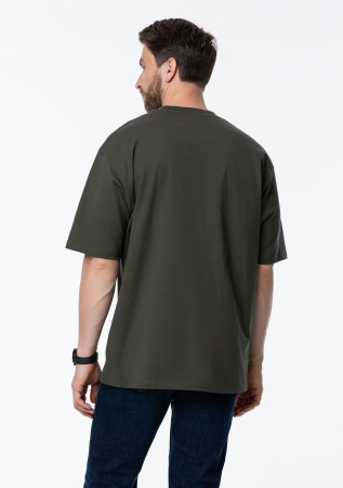 Футболка оливковый хаки арт. 56 оверсайз кроя из 100% хлопка, 240 гр/м2, оптом | Мерч, униформа и текстиль для бизнеса  photo-7