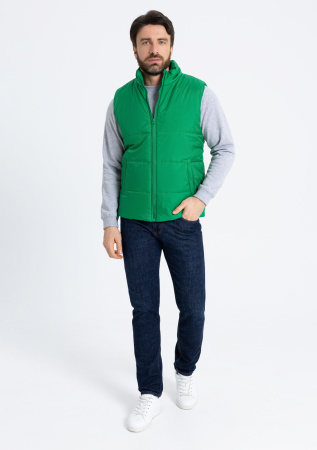 Зеленый однотонный утепленный жилет арт. 84, 100% нейлон, оптом | Мерч, униформа и текстиль для бизнеса photo-3