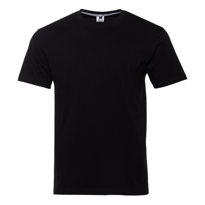 Чёрная футболка арт. 02 прямого кроя из 100% хлопка, 160 гр/м2, оптом | Мерч, униформа и текстиль для бизнеса  фото-0