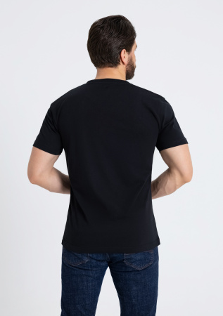 Чёрная футболка арт. 08U прямого кроя из 100% хлопка, 180 гр/м2, оптом | Мерч, униформа и текстиль для бизнеса  photo-6