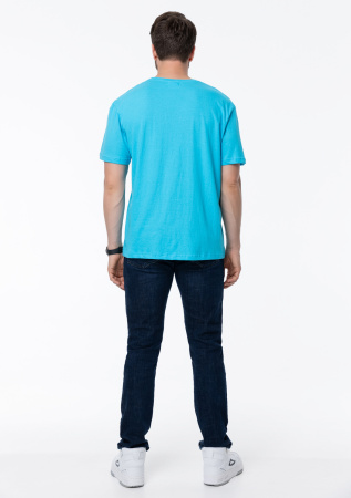 Бирюзовая футболка арт. 02 прямого кроя из 100% хлопка, 160 гр/м2, оптом | Мерч, униформа и текстиль для бизнеса  photo-5