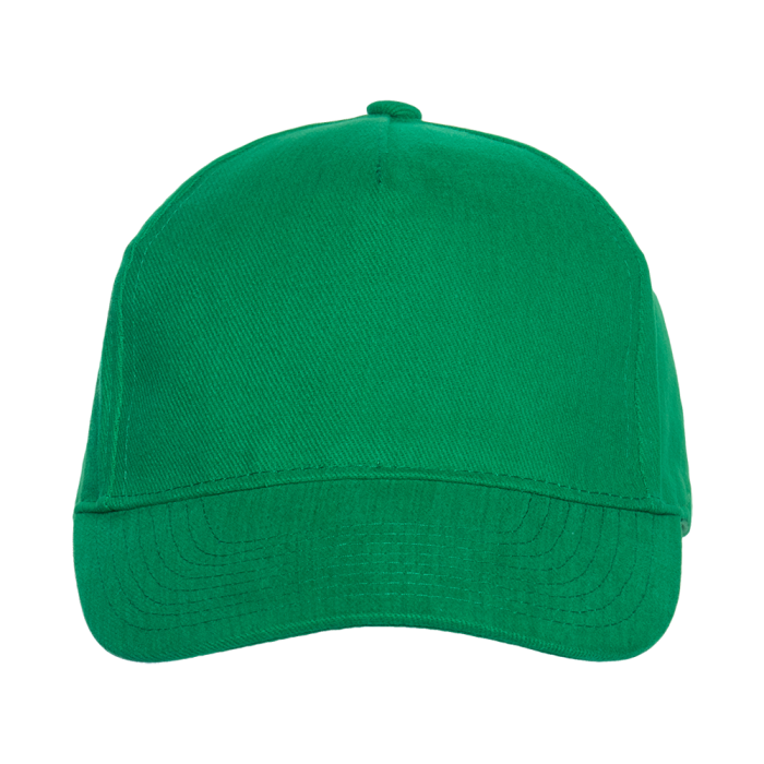 Зеленая бейсболка арт. 11, 5 клиньев из 100% хлопка, 280 гр/м2, оптом | Мерч, униформа и текстиль для бизнеса фото-3