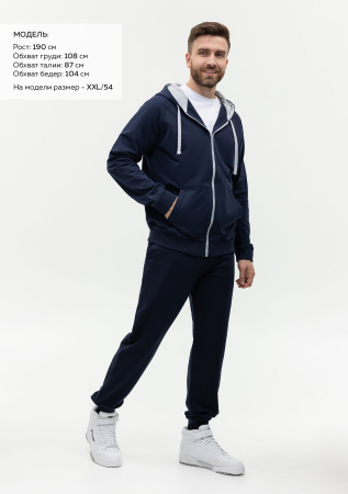 Толстовка мужская STAN с капюшоном на молнии футер без начёса 260, 61, Т-синий (46) | Мерч, униформа и текстиль для бизнеса photo-3