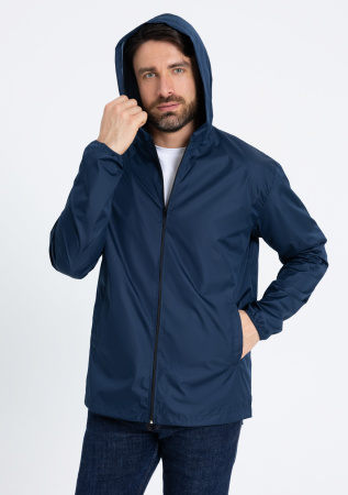 Темно-синяя однотонная ветровка арт. 59, 100% полиэстер, Dewspo 210T – оптом | Мерч, униформа и текстиль для бизнеса photo-6