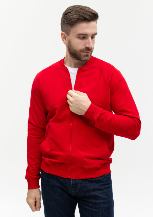 Красная толстовка STAN арт. 65N на молнии, 78% хлопок, 17% полиэстер, 5% эластан, 245 гр/м2 | Мерч, униформа и текстиль для бизнеса фото-4