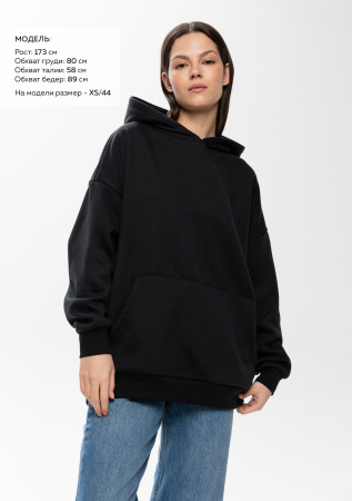 Худи унисекс STAN  оверсайз 320, 69, Чёрный (20) | Мерч, униформа и текстиль для бизнеса photo-4