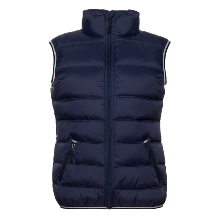 Темно-синий однотонный утепленный женский жилет арт. 82W, 100% нейлон, оптом | Мерч, униформа и текстиль для бизнеса photo-0